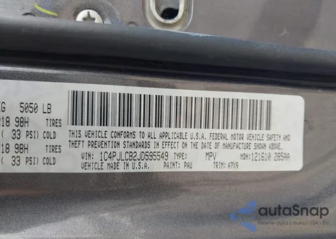 2018 Jeep Cherokee Latitude Fwd from USA, damaged, VIN 1C4PJLCB2JD595549